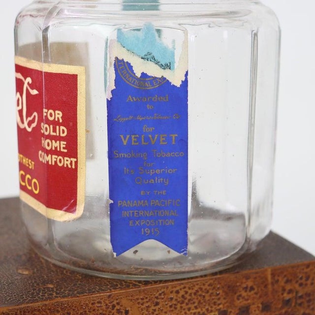 Antique Mixed Wood & Marquetry Cigar Box With Glass Insert C1910 For Sale - Image 6 of 12