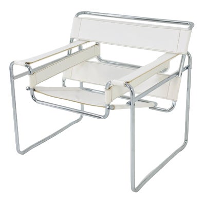 Mid-Century White B3 Wassily Lounge Chair by Marcel Breuer for Gavina, 1980s For Sale