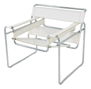 Mid-Century White B3 Wassily Lounge Chair by Marcel Breuer for Gavina, 1980s