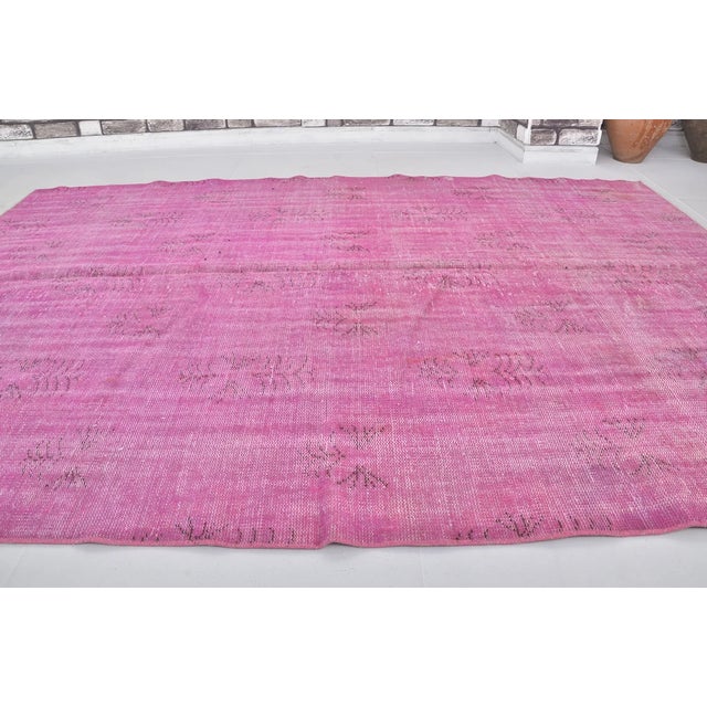 Textile Oushak Turkish Purple Rug For Sale - Image 7 of 9