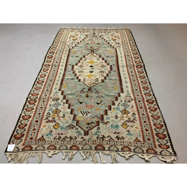 Vintage Turkish Medium Sized Shabby Kilim 205x120 cm For Sale - Image 10 of 10