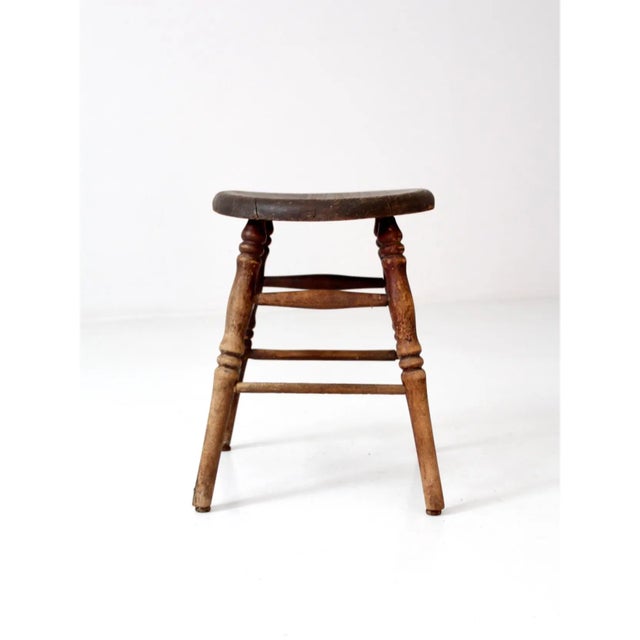 Antique Saddle Seat Stool For Sale - Image 4 of 9