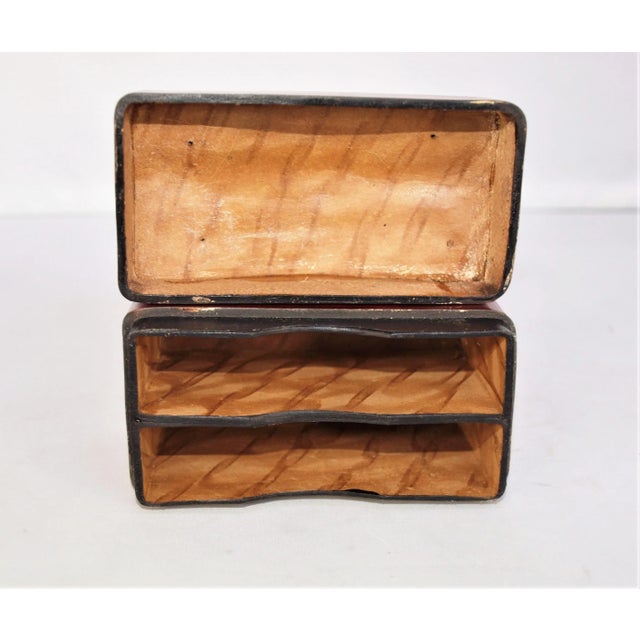 Animal Skin 1990s Italian Hand-Crafted Leather Box for Playing Cards For Sale - Image 7 of 7