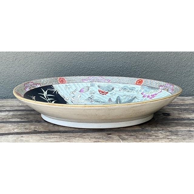 Mid 20th Century Vintage Monumental Asian Floral Bowl For Sale - Image 5 of 12