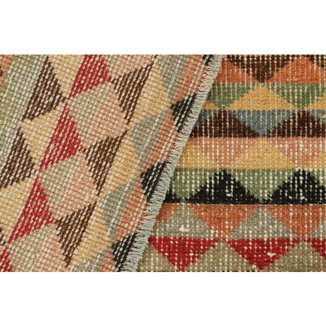 Textile Vintage Zeki Müren Rug With Polychromatic Geometric Patterns From Rug & Kilim For Sale - Image 7 of 7
