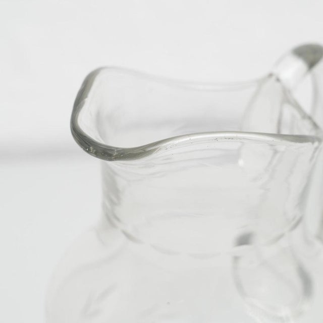 French Blown Glass Water Jug, 1950s For Sale - Image 13 of 17