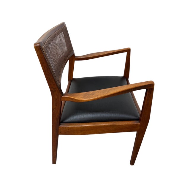 Mid-Century Modern Mid-Century Modern Jens Risom "Playboy" Walnut & Cane Dining Chairs - Set of 6 For Sale - Image 3 of 7