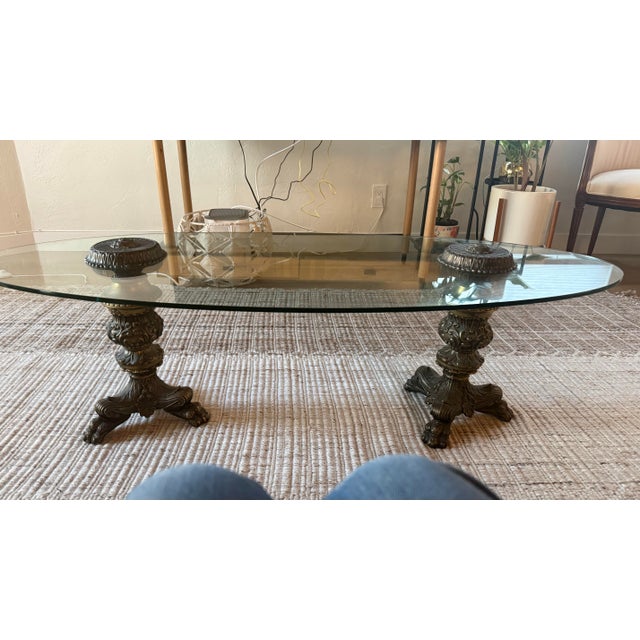 1960s Vintage Glass Coffee Table For Sale - Image 5 of 6