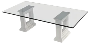 Italian Crystal & Carved Stone Base Coffee Table by Cupioli