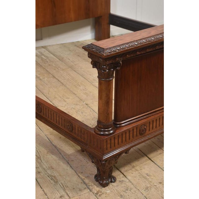 Carved Mahogany Super King Size Bed Frame, 1890s For Sale - Image 9 of 12