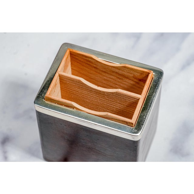 Refined Ralph Lauren Home Purple Label Wood Sterling Silver Storage Box Playing Cards Luxury Decor For Sale In New York - Image 6 of 17