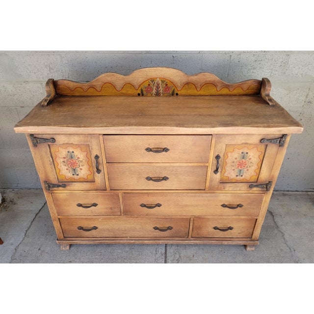 Spanish Rancho / Western / Hacienda Buffet by Coronado Hand Painted Circa. 1930's For Sale - Image 3 of 18