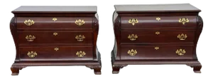 Century Furniture Mohogany Bombe Commode / Dresser, Pair