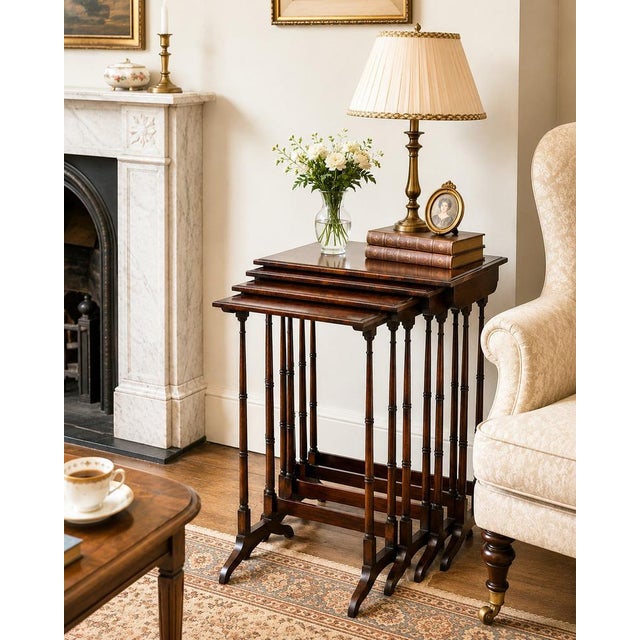 An Extremely Attractive And Exceptionally Good Quality Early 19th Century Regency Period Rosewood Quartetto Nest Of Four...