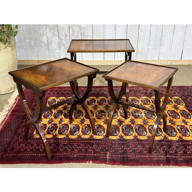 English Mahogany Nesting Tables, 1950s, Set of 3 For Sale - Image 15 of 15
