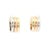 Contemporary Late 20th Century Tri Colored 14k Hugger Style Earrings With Diamonds, A Pair For Sale - Image 3 of 3
