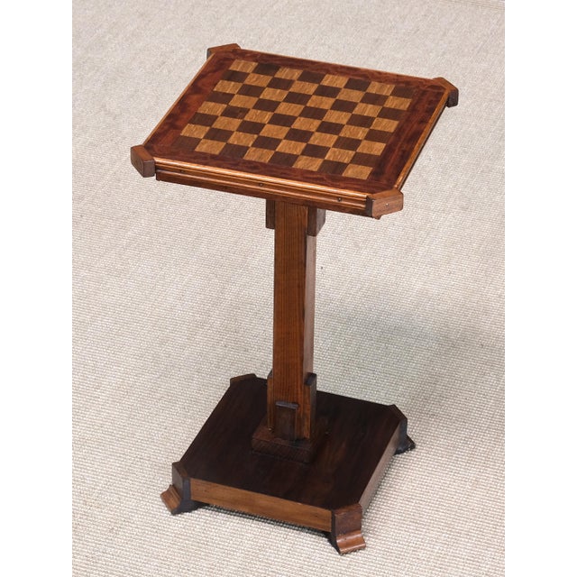 Art Deco Table in Oak with Checkerboard Top, Netherlands, 1930 For Sale - Image 4 of 10