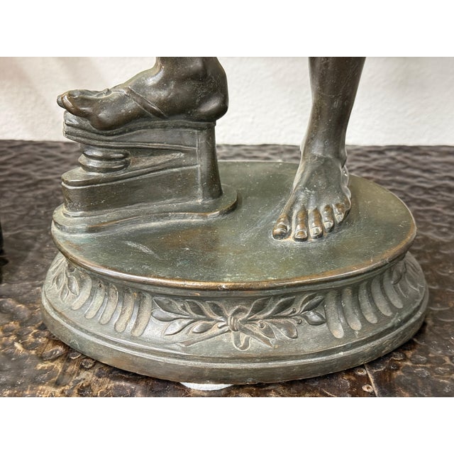 Mid-Century Modern 19th Century Grand Tour Neo Classical Bronze of Dancing Faun with Cymbals For Sale - Image 3 of 18