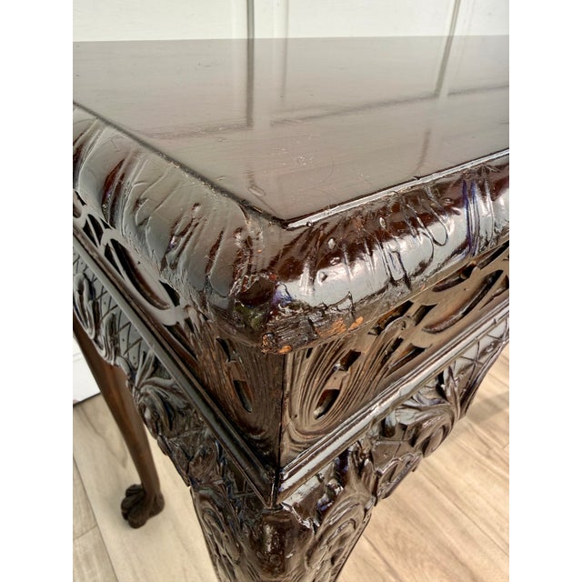 Early 20th Century George II Chippendale Revival Carved Console Table For Sale - Image 16 of 17
