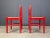 Vintage Red Lacquer and Wicker Dining Chairs, 1970s, Set of 4, in Very Good conditions. Designed 1970 to 1979