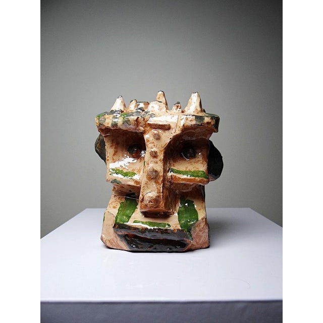 1980s Vintage Modern Anthropomorphic Sculpture in Glazed Terracotta, 1970s-2000s For Sale - Image 5 of 14