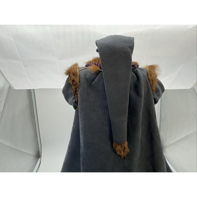 Victorian Katherine’s Collection Style Santa 22.5” Real Fur Leather Old World Victorian For Sale - Image 3 of 6