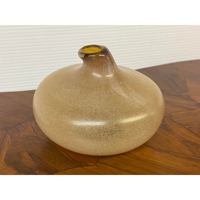 Amber Mottled Scavo-Style Art Glass For Sale - Image 9 of 12