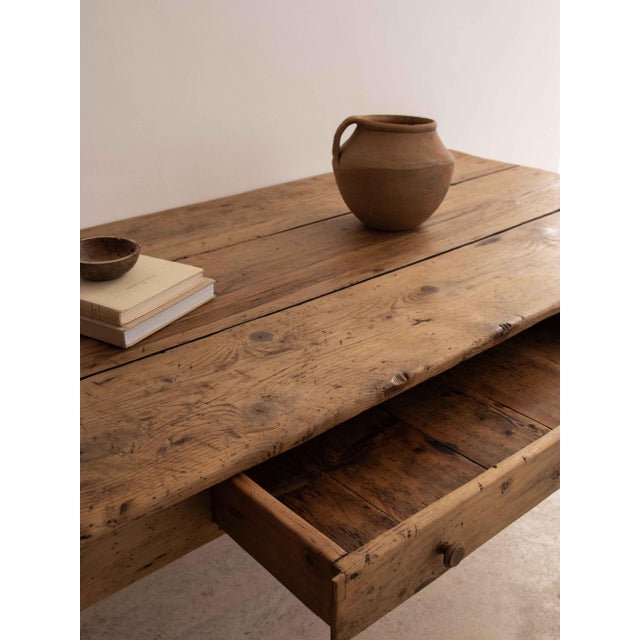 Long Pine Dining Table For Sale - Image 4 of 8