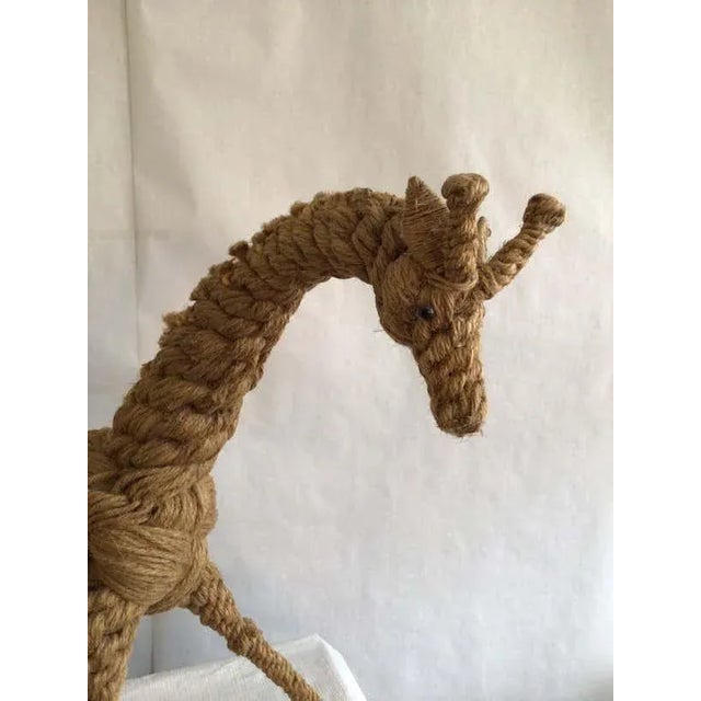 1970s 1970 Tabletop Twisted Rope Giraffe For Sale - Image 5 of 10