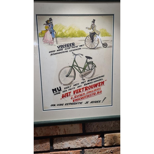 Dutch Bicycle Advertising Poster, 1970s For Sale - Image 4 of 13