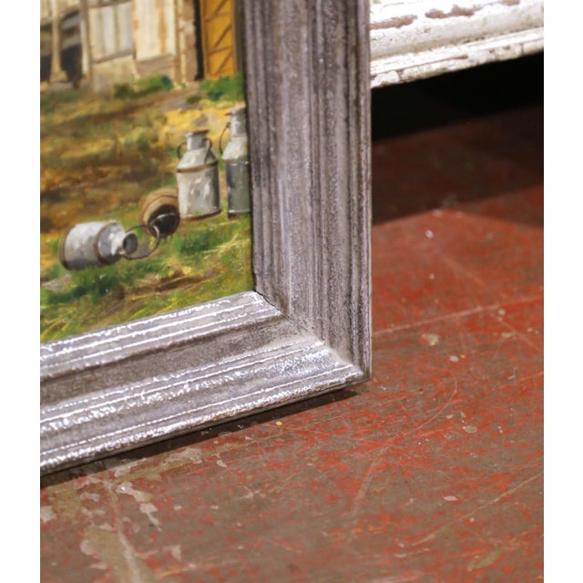Blue Pair of 19th Century Rouen Oil Paintings Attributed to Torello Ancillotti For Sale - Image 8 of 14