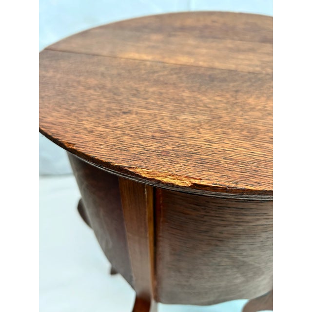 English Antique Oak Plant Stand Side Table For Sale - Image 3 of 12