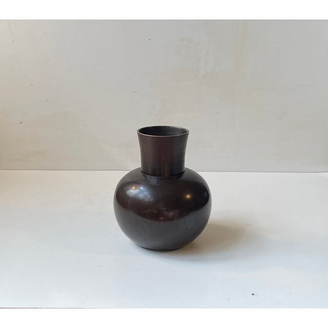 Art Deco Vase in Patinated Bronze by Bdr. Grage, Denmark, 1950s For Sale - Image 9 of 9