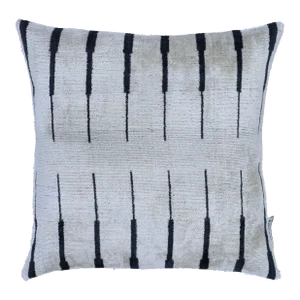 Contemporary Black and White Handmade Velvet Pillow and Down Feather Insert