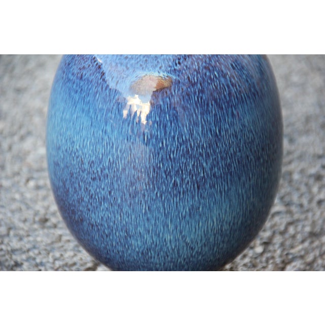 Round Blue Ceramic Vase from Ernestine, 1960s For Sale - Image 9 of 11