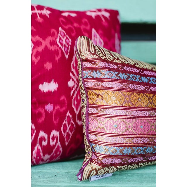 Bright Pink Ikat Throw Pillow Chairish