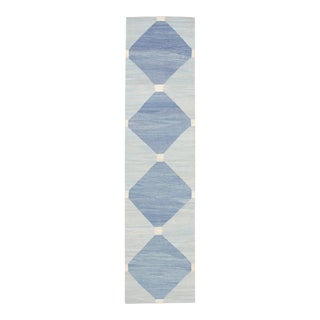 Early 21st Century Handmade Modern Kilim Runner 3' X 12'5 For Sale