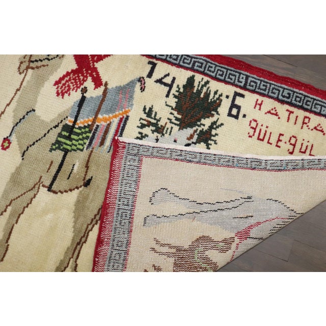 Late 20th Century Late 20th Century Turkish Pictorial Camel Caravan Rug - 2'10" x 4'8" For Sale - Image 5 of 6