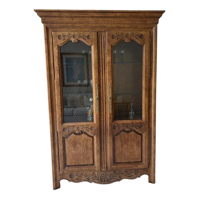 Hickory Furniture French Provincial Style China Display Cabinet For Sale