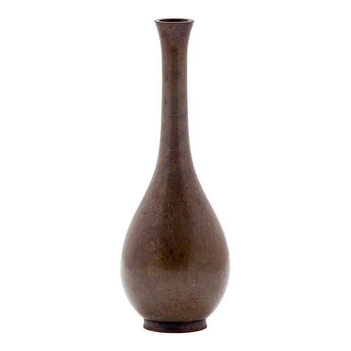 Mid 20th Century Japanese Smooth Finish Bronze Bud Vase Chairish