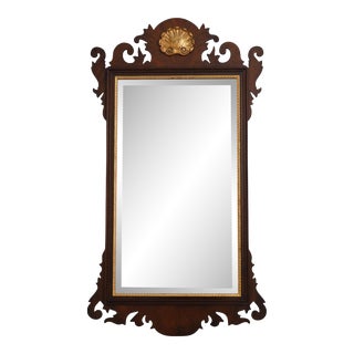 Henkel Harris Chippendale Mahogany Mirror W. Gold Trim For Sale