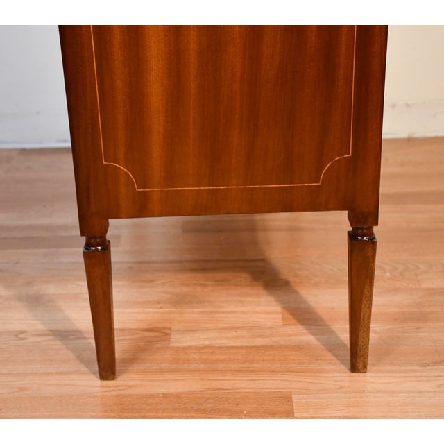 1920s Antique English Hepplewhite Mahogany Inlaid Secretary Ladies Desk For Sale - Image 9 of 17