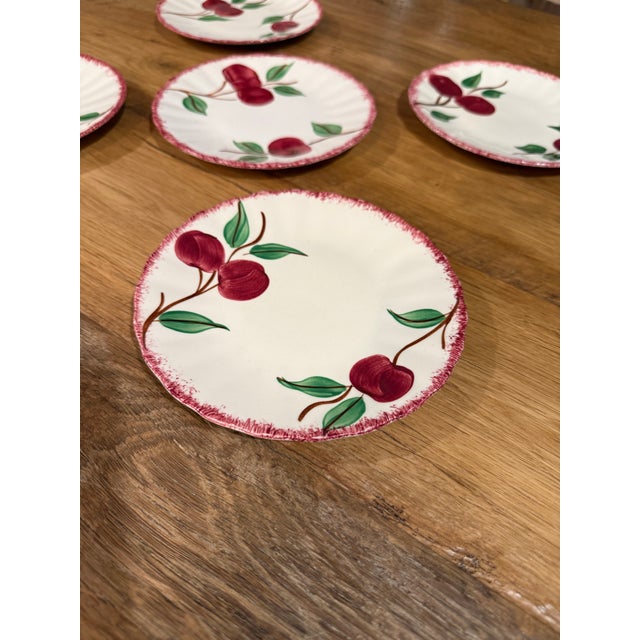 Ceramic Vintage Blue Ridge Southern Potteries "Crab Apple" Bread & Butter Plates - Set of 4 For Sale - Image 7 of 8