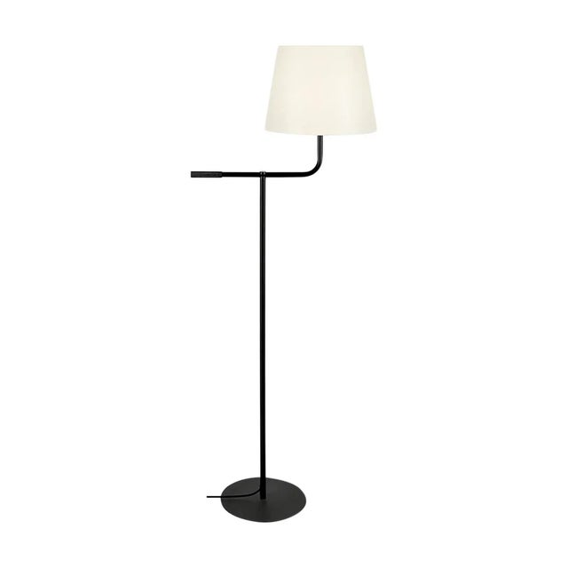 Directional Floor Lamp With Robust Arm Finishing In A Knurled Handle Allowing The Light Source To Rotate. Includes shade