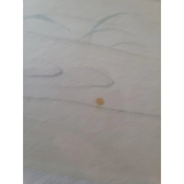 Paint SIgned Vintage Framed Chinese Silk Watercolor Painting of Ducks For Sale - Image 7 of 9