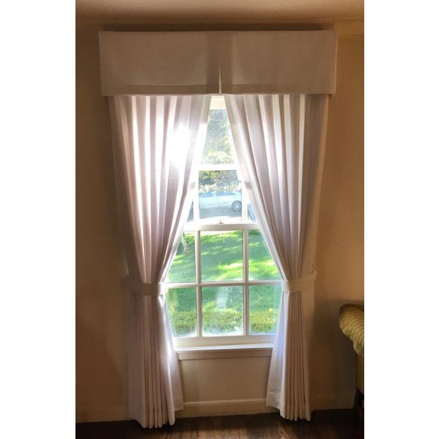 Custom Designed White Linen Curtains and Valances 12 Pieces Chairish