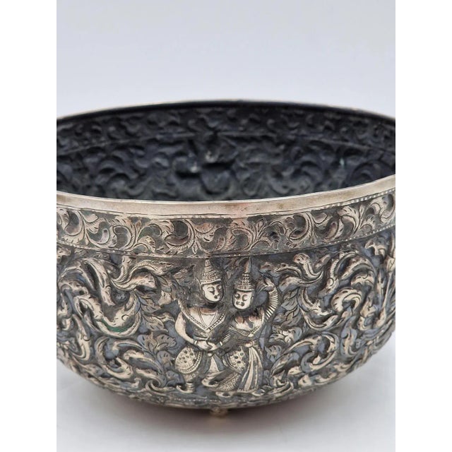 Antique Decorative Silver Bowl For Sale - Image 4 of 10