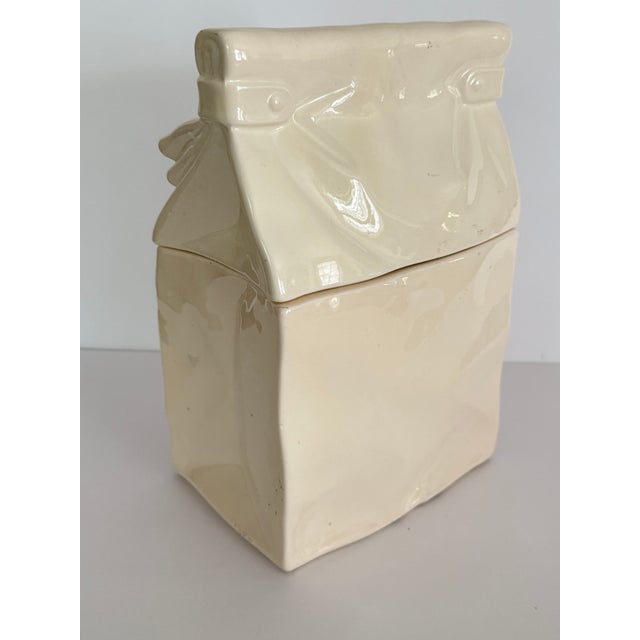 Mid-Century Modern Ceramic Bag Cookie Jar Japan For Sale - Image 3 of 12