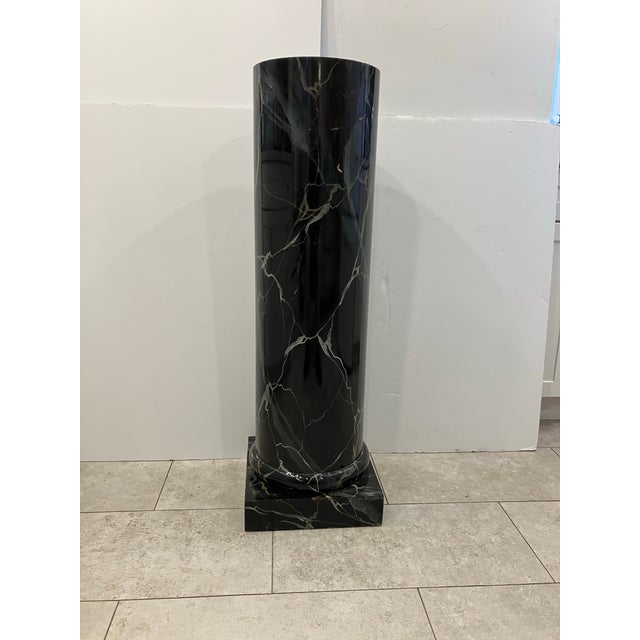 Black 1970s Faux Marble Column For Sale - Image 8 of 8