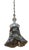 Antique Silver Tone Sculptural Med Goat Head & Abstract Art Glass Pendant Light For Sale - Image 11 of 18